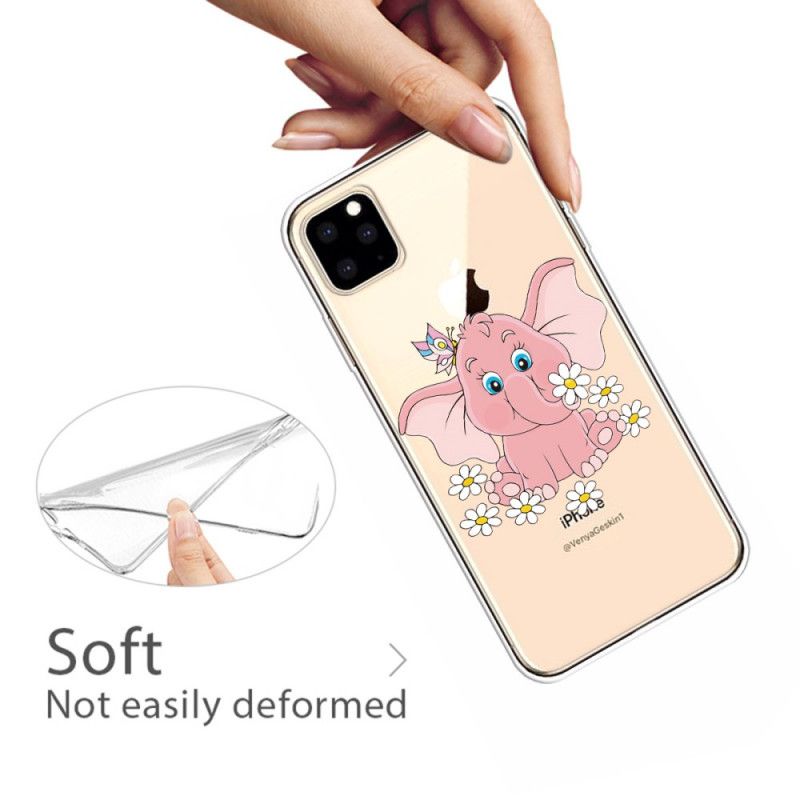 Deksel for iPhone 11 Pro Max Gjennomsiktig Rosa Elefant