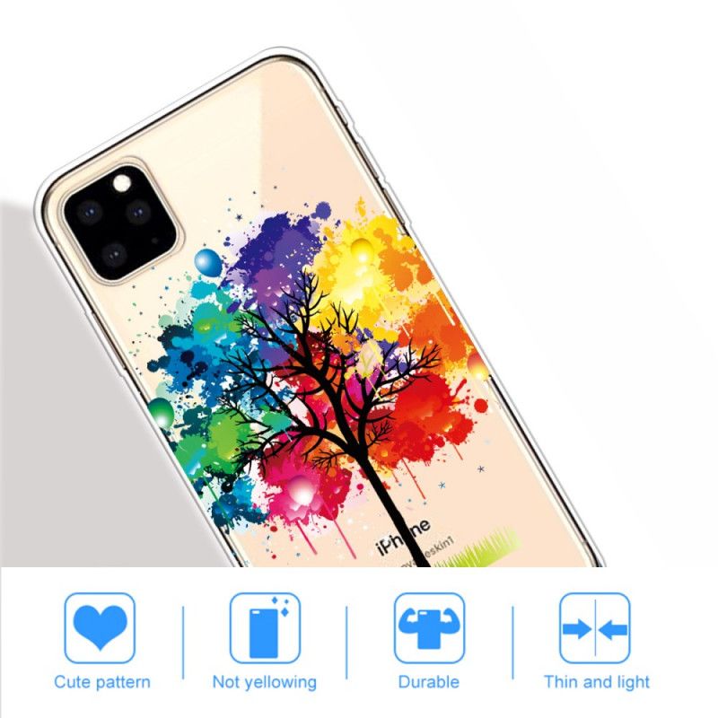 Deksel iPhone 11 Pro Max Mobildeksel Gjennomsiktig Akvarell Tre