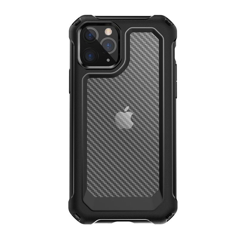 Deksel iPhone 11 Pro Max Svart Gjennomsiktig Karbonfibertekstur