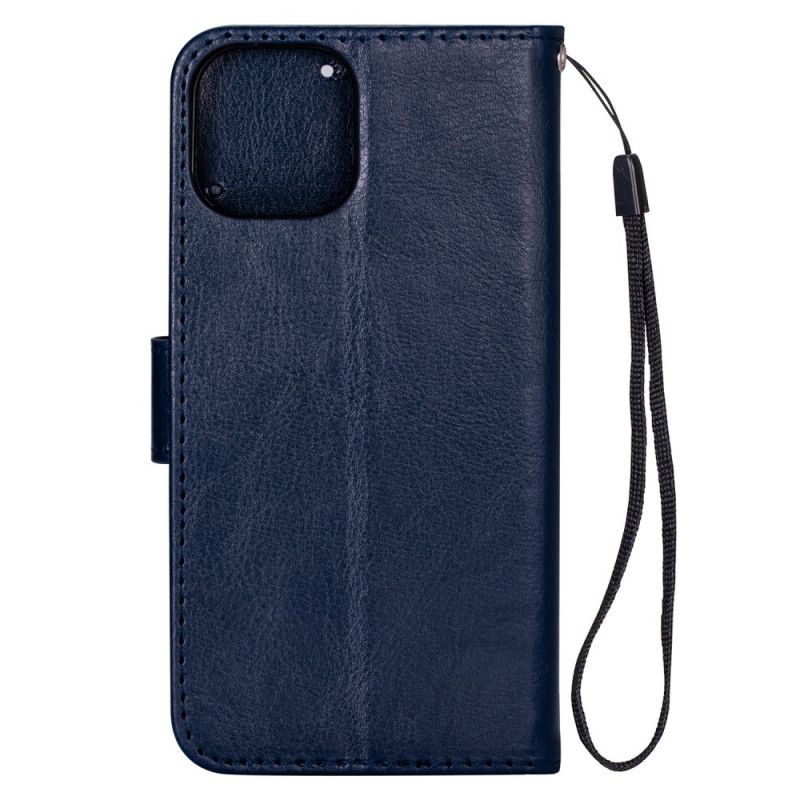 Folio Deksel for iPhone 11 Pro Max Svart Skinneffekt Med Tanga