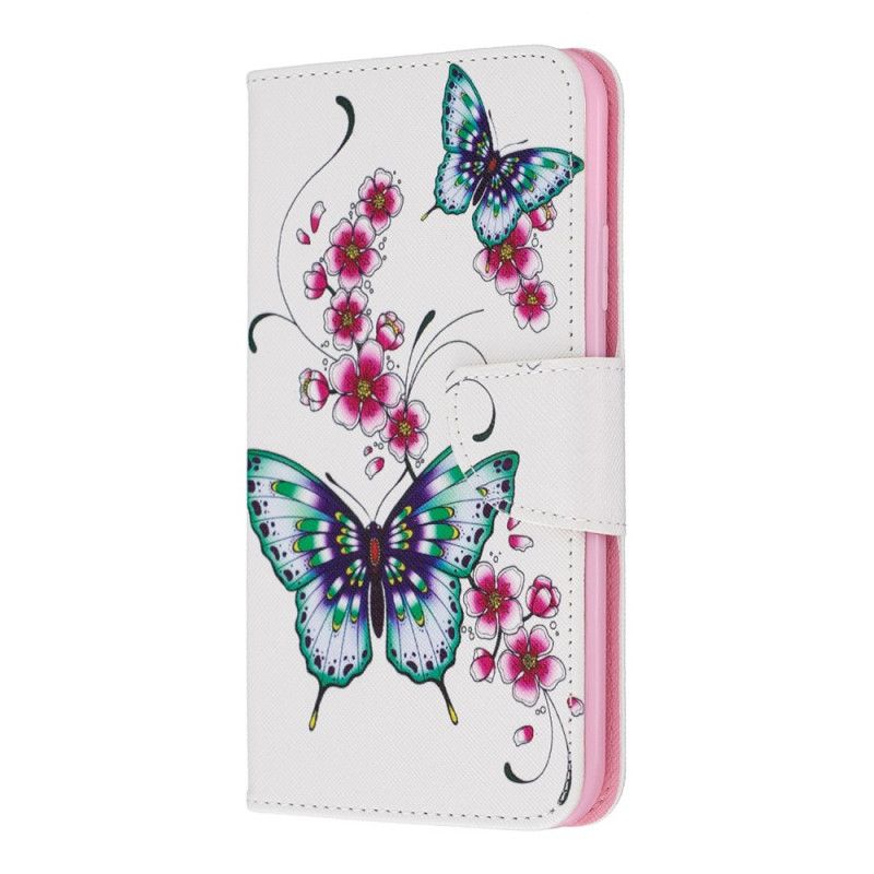 Folio Deksel iPhone 11 Pro Max Mørkeblå Fantastiske Sommerfugler Beskyttelse