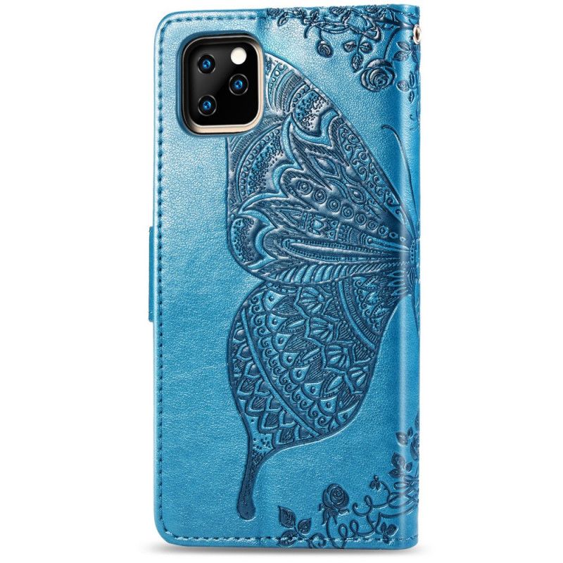 Folio Deksel iPhone 11 Pro Max Svart Halve Sommerfugler