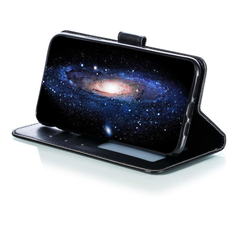 Lærdeksel Folio Deksel iPhone 11 Pro Max Svart Mobildeksel Hel Mandala Med Tanga