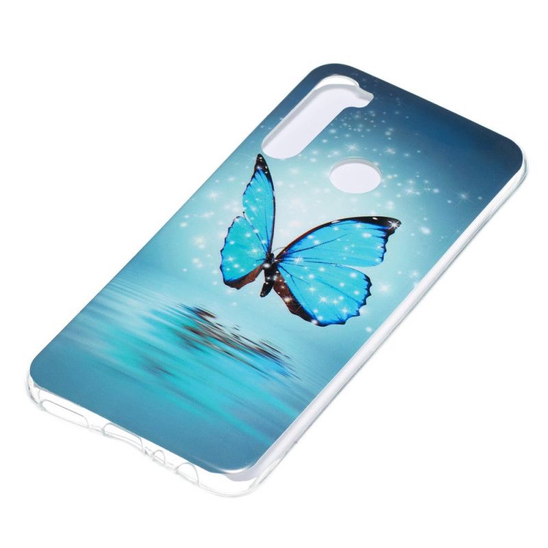 Deksel for Xiaomi Redmi Note 8 Fluorescerende Blå Sommerfugl