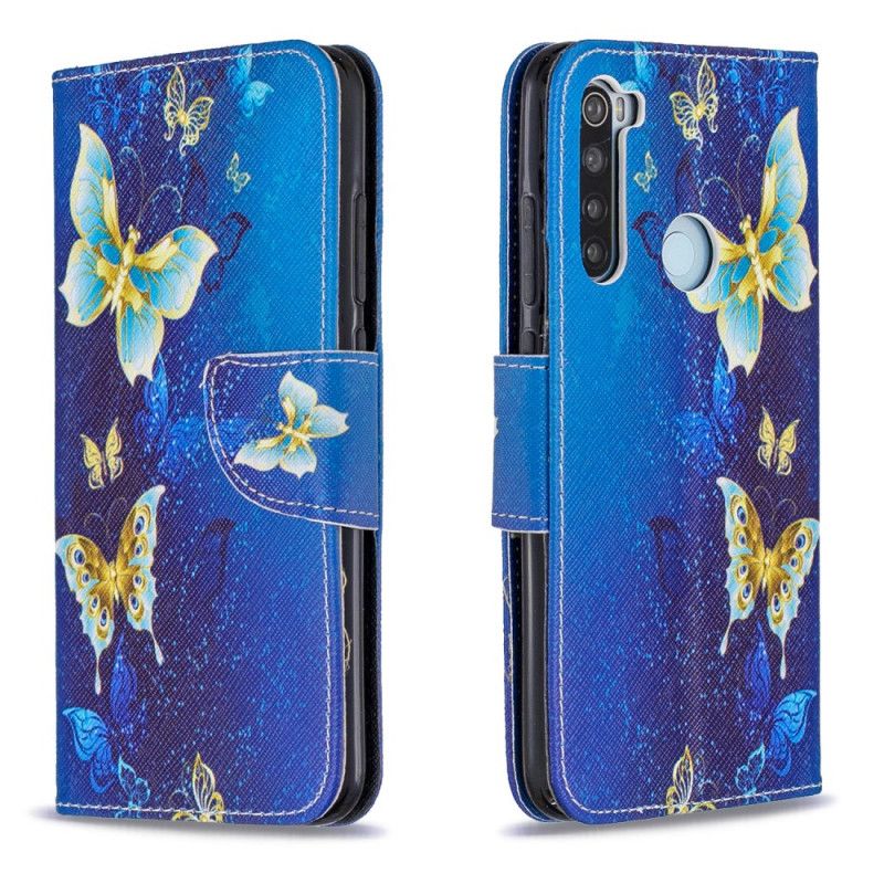Folio Deksel Xiaomi Redmi Note 8 Magenta Fantastiske Sommerfugler