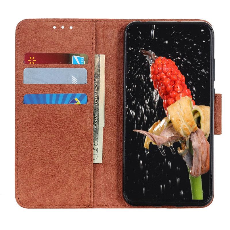 Folio Deksel Xiaomi Redmi Note 8 Mørkeblå Matt Lychee-Effekt