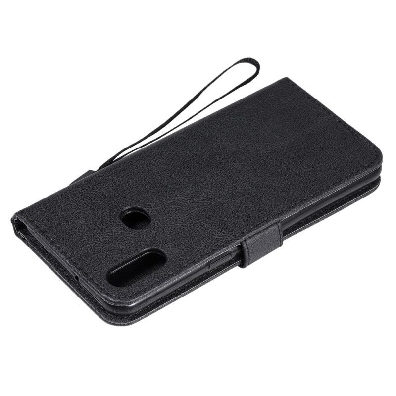Folio Deksel Samsung Galaxy A10s Svart Skinneffekt Med Tanga Beskyttelse