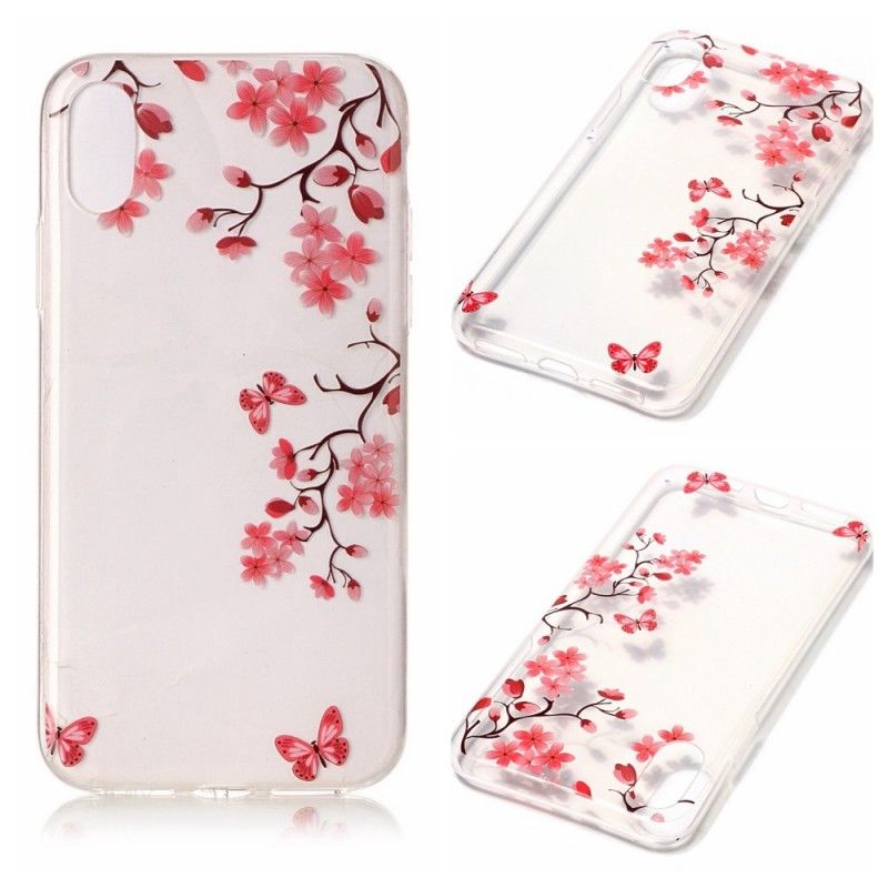 Deksel iPhone X Gjennomsiktig Blomstrende Tre