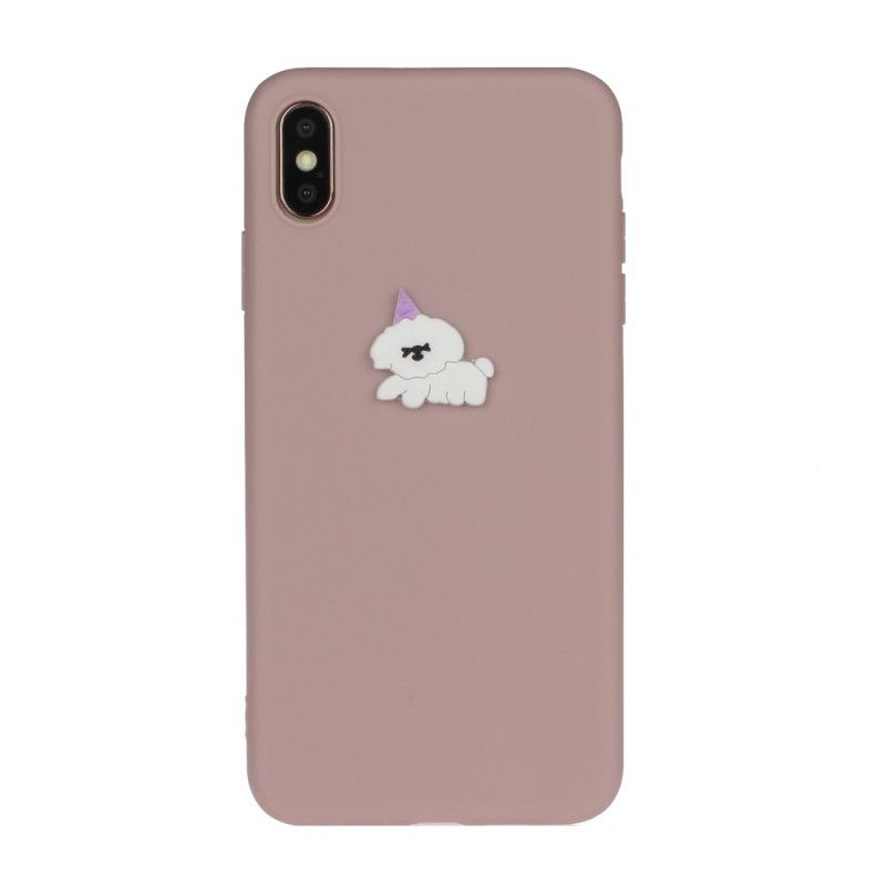 Deksel iPhone X Hvit Silikon Morsom Dyrelogo