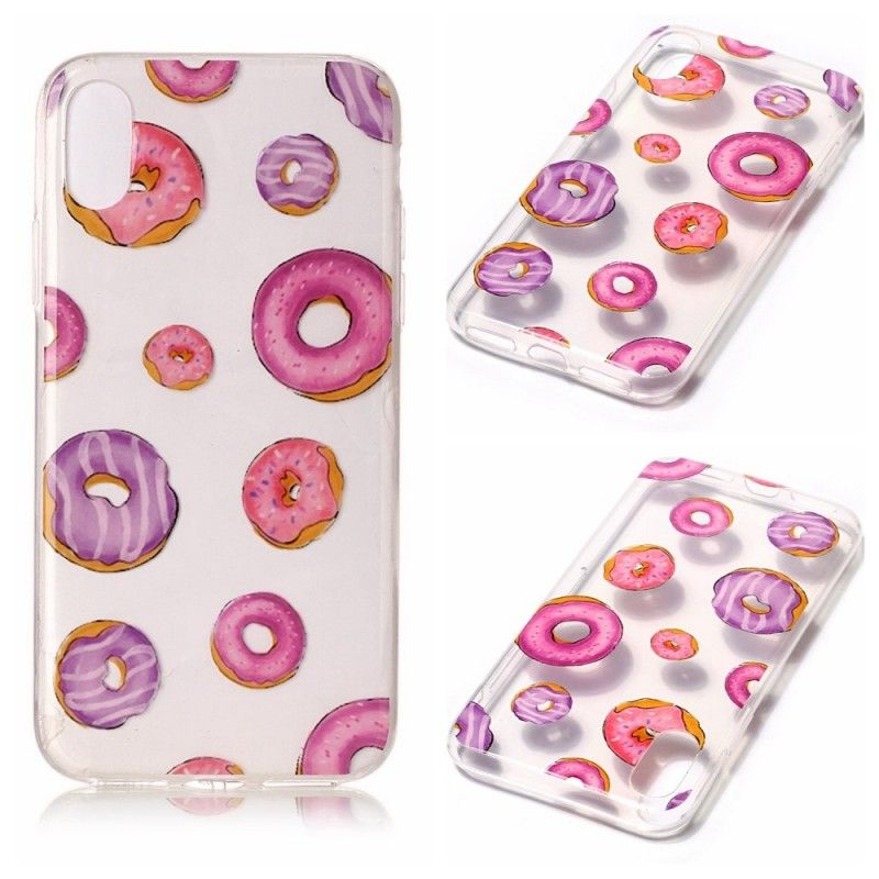 Deksel iPhone X Mobildeksel Gjennomsiktig Donutvifte