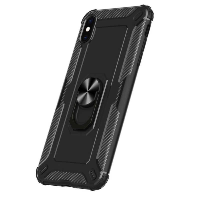 Deksel iPhone X Svart Mobildeksel Silikonringholder