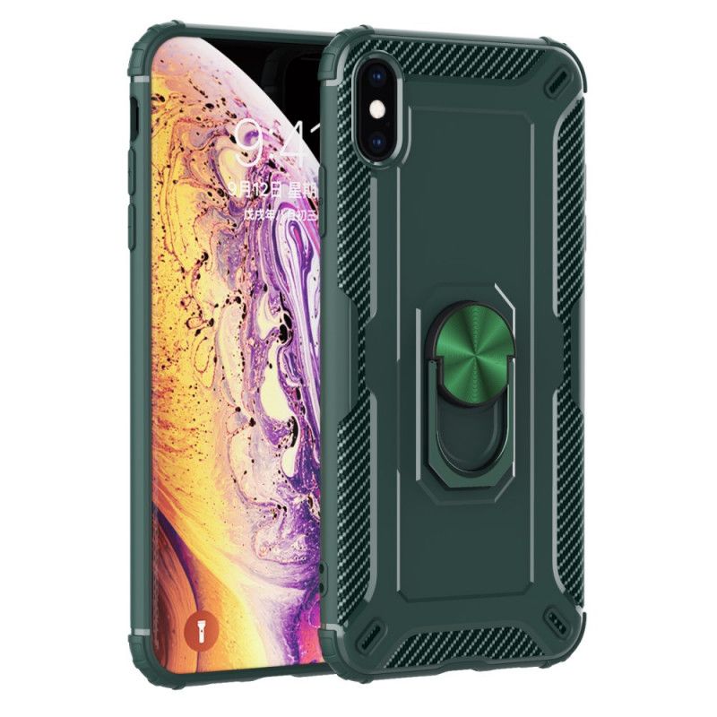 Deksel iPhone X Svart Mobildeksel Silikonringholder
