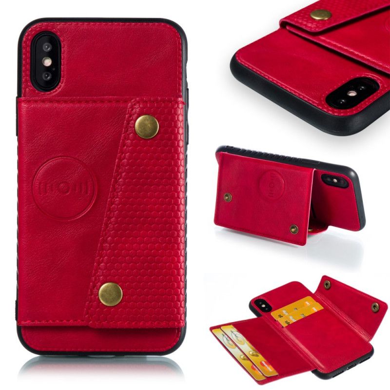 Deksel iPhone X Svart Mobildeksel Snap Lommebok