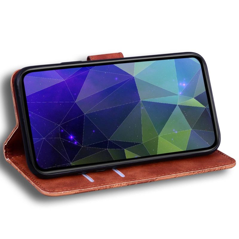 Folio Deksel Til Realme C63 Semsket Skinneffekt