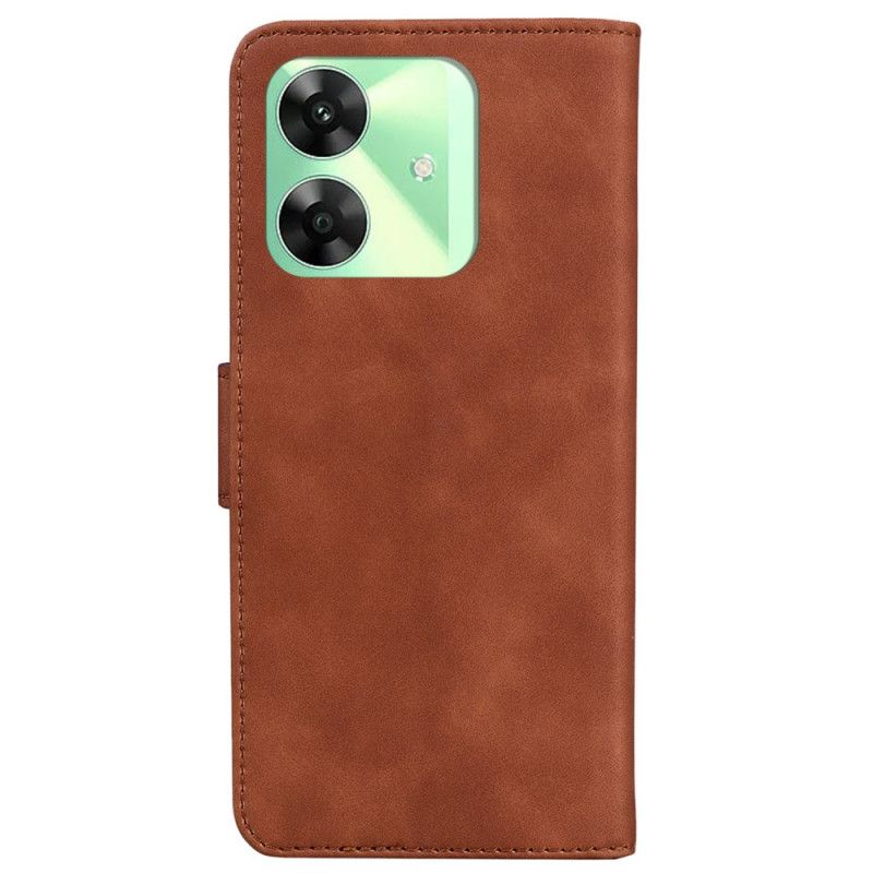 Folio Deksel Til Realme C63 Semsket Skinneffekt