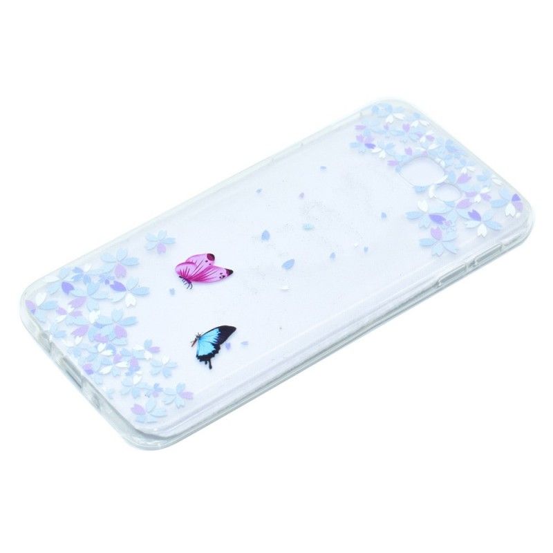 Deksel Samsung Galaxy A5 2017 Gjennomsiktige Sommerfugler Og Blomster