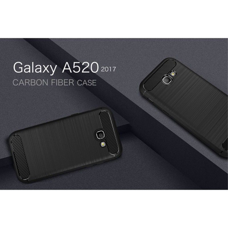 Deksel Samsung Galaxy A5 2017 Svart Børstet Karbonfiber