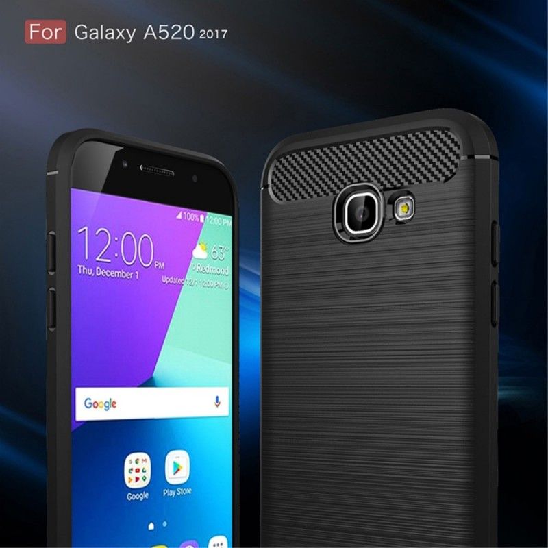 Deksel Samsung Galaxy A5 2017 Svart Børstet Karbonfiber