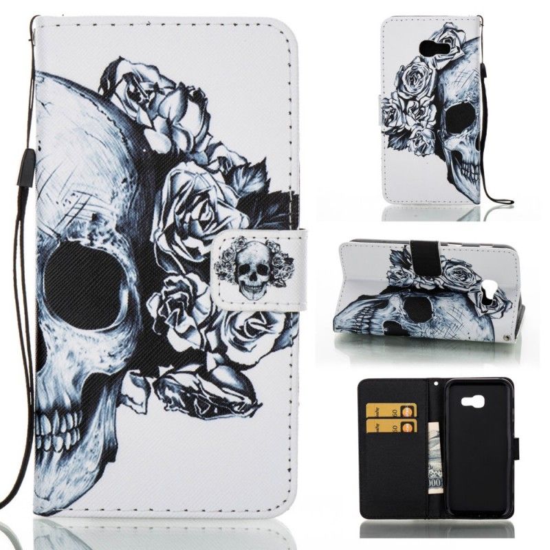 Folio Deksel Samsung Galaxy A5 2017 Blomsterhodeskalle Beskyttelse