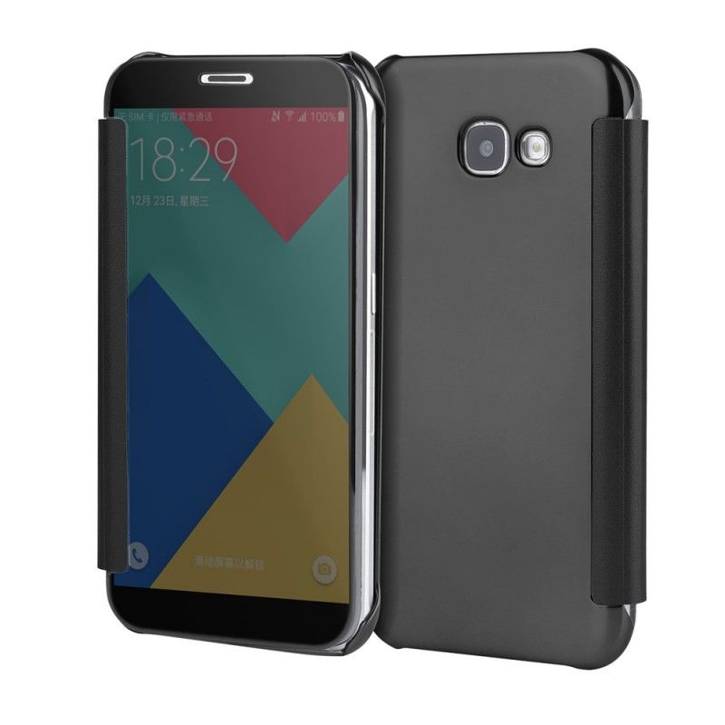 Folio Deksel Samsung Galaxy A5 2017 Mørkeblå Speil Anti-fall