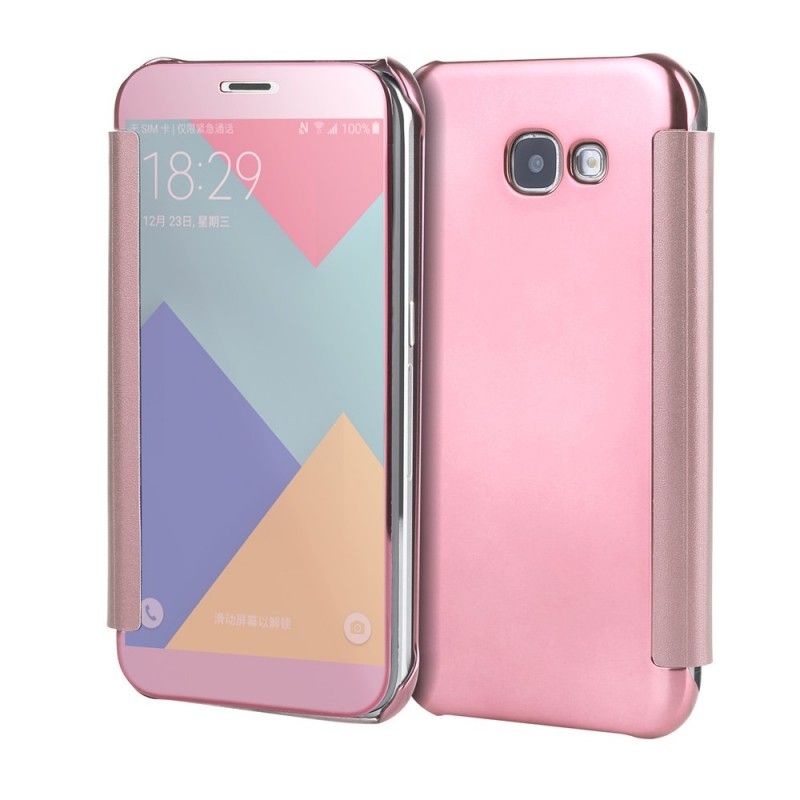Folio Deksel Samsung Galaxy A5 2017 Mørkeblå Speil Anti-fall