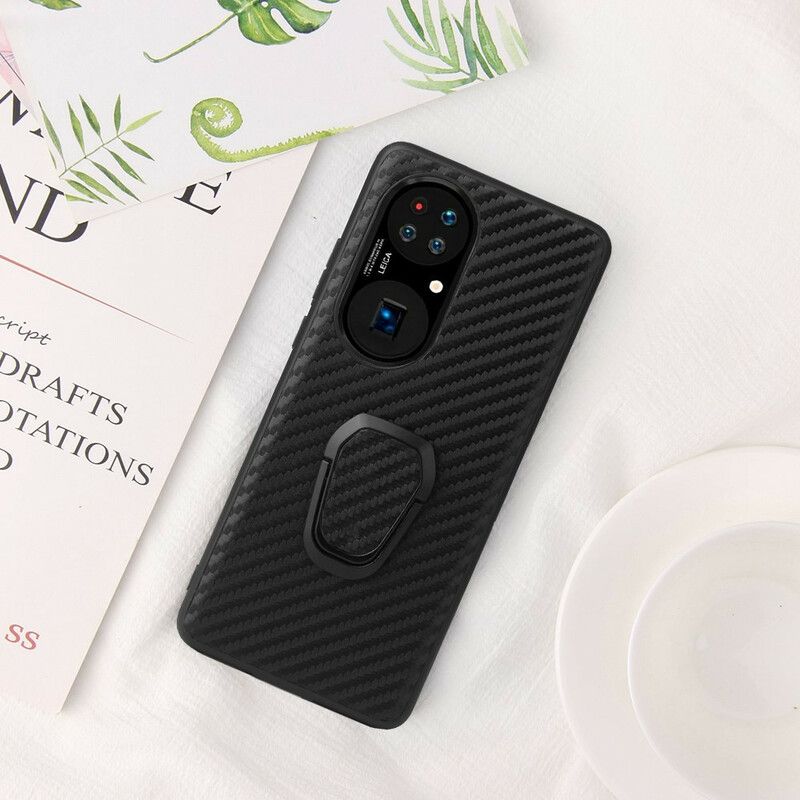 Deksel Huawei P50 Pro Carbon Fiber Support Ring Beskyttelse Deksel