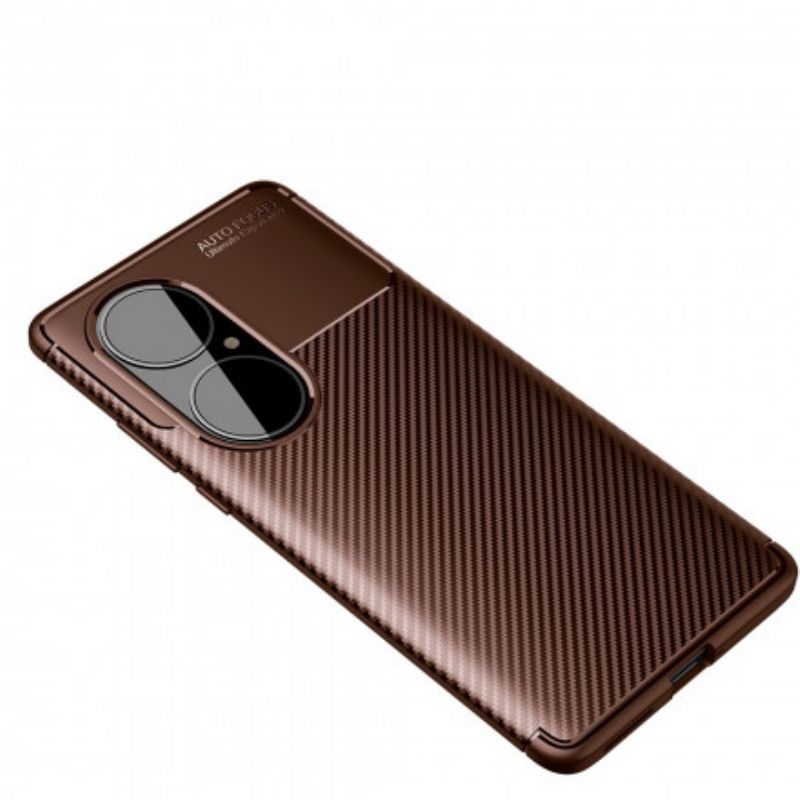 Deksel Huawei P50 Pro Mobildeksel Fleksibel Karbonfibertekstur
