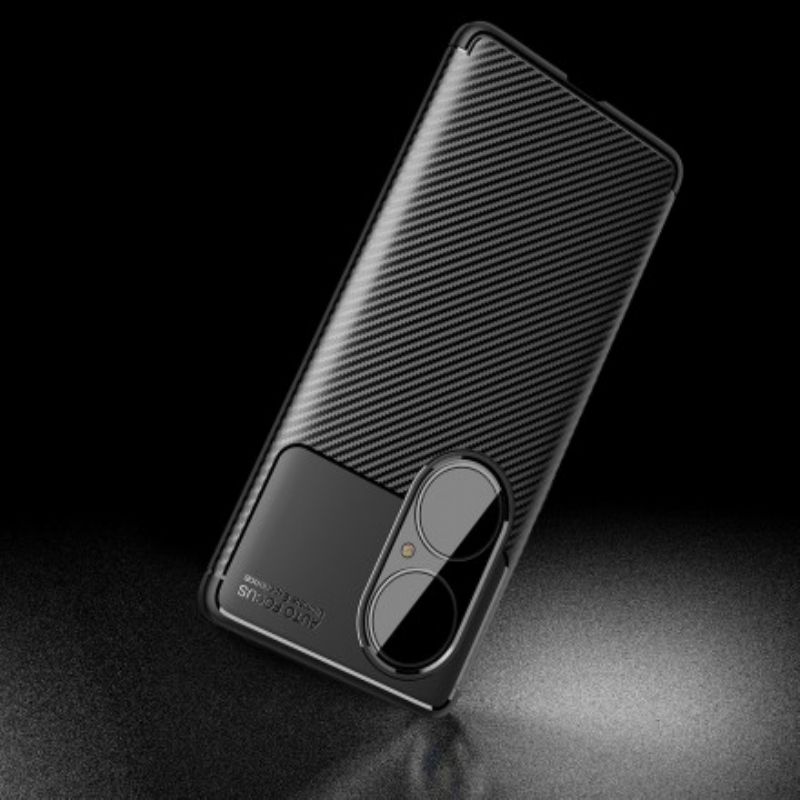Deksel Huawei P50 Pro Mobildeksel Fleksibel Karbonfibertekstur