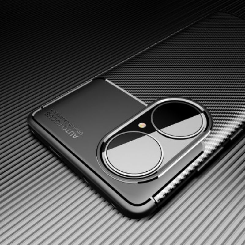 Deksel Huawei P50 Pro Mobildeksel Fleksibel Karbonfibertekstur