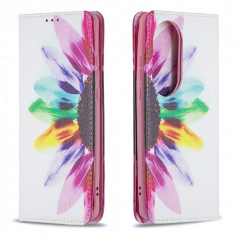 Folio Deksel Huawei P50 Pro Blomsterakvarell