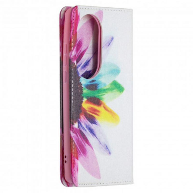 Folio Deksel Huawei P50 Pro Blomsterakvarell