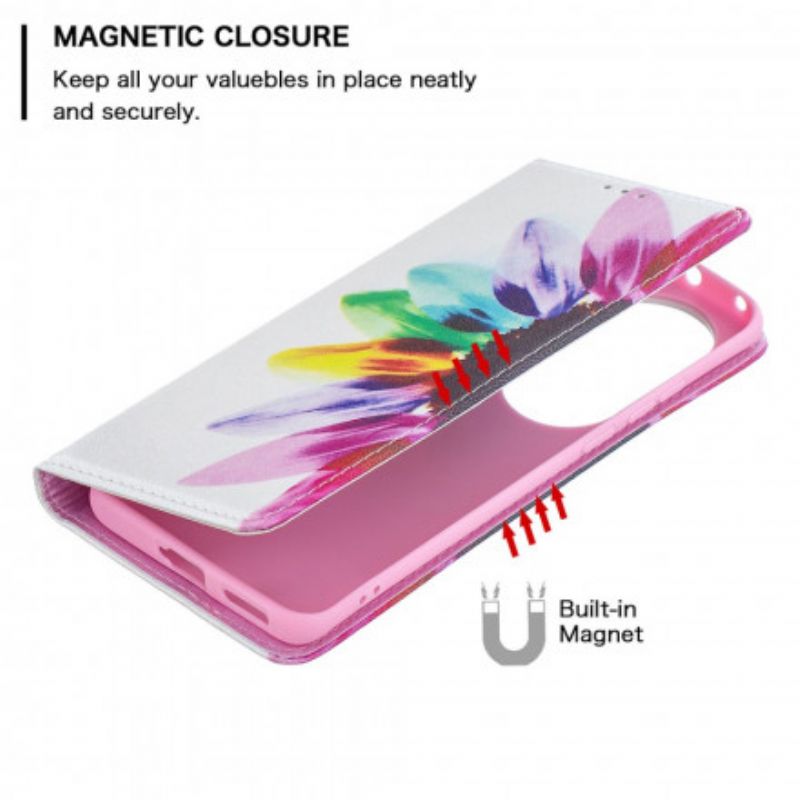 Folio Deksel Huawei P50 Pro Blomsterakvarell