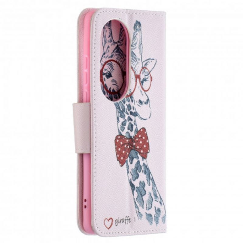 Folio Deksel Huawei P50 Pro Brainy Giraffe Beskyttelse Deksel