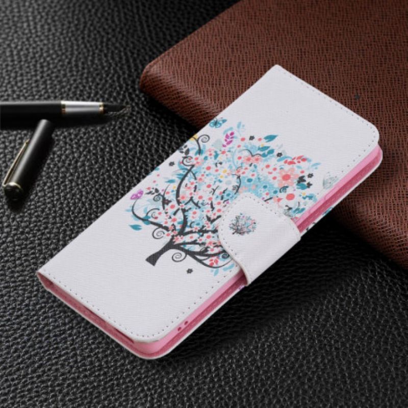 Lærdeksel Folio Deksel Huawei P50 Pro Mobildeksel Blomstret Tre