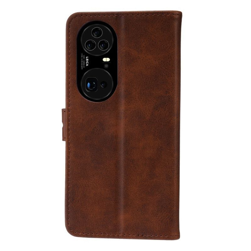Lærdeksel Folio Deksel Huawei P50 Pro Mobildeksel Kattunge I Kunstskinn