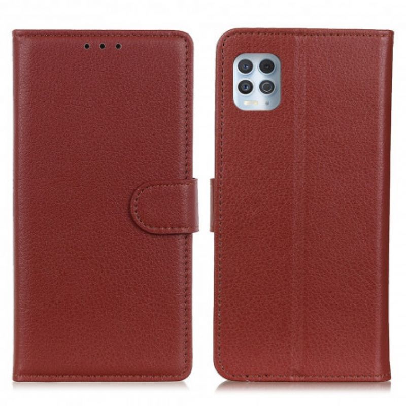 Folio Deksel Moto G100 Tradisjonelt Litchi Imitert Skinn
