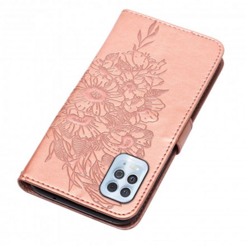 Lærdeksel Folio Deksel Moto G100 Mobildeksel Butterfly Design