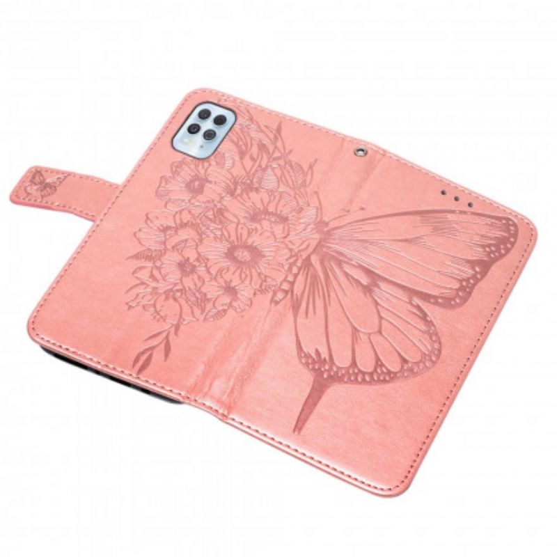 Lærdeksel Folio Deksel Moto G100 Mobildeksel Butterfly Design