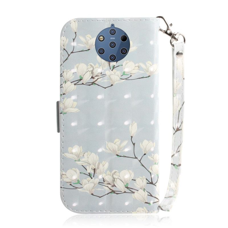 Folio Deksel Nokia 9 PureView Blomstrende Tre Med Tanga