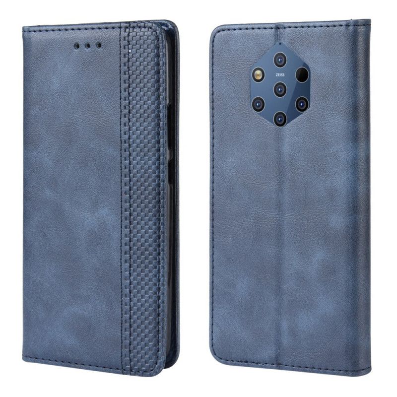 Folio Deksel Nokia 9 PureView Mobildeksel Stilisert Vintage-Skinneffekt