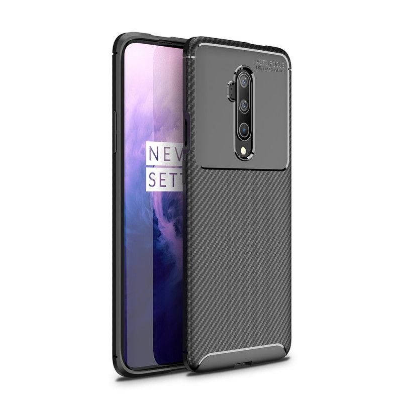Deksel for OnePlus 7T Pro Svart Fleksibel Karbonfibertekstur