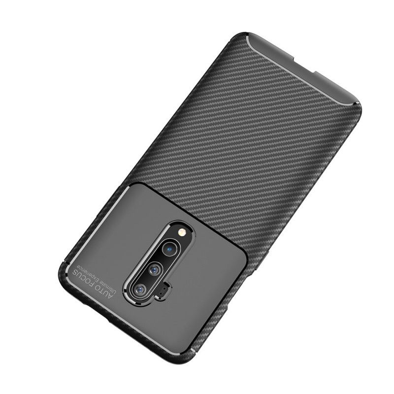 Deksel for OnePlus 7T Pro Svart Fleksibel Karbonfibertekstur