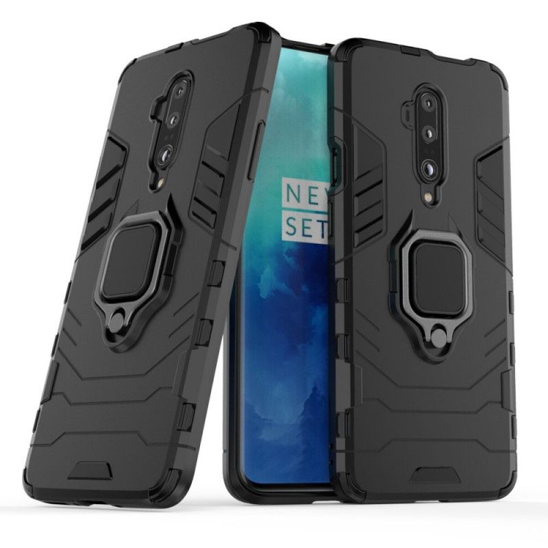 Deksel OnePlus 7T Pro Svart Motstandsdyktig Ring Beskyttelse