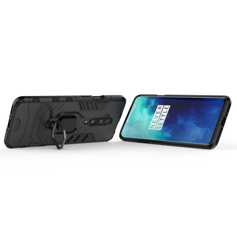 Deksel OnePlus 7T Pro Svart Motstandsdyktig Ring Beskyttelse