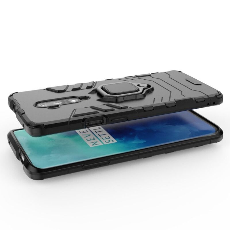 Deksel OnePlus 7T Pro Svart Motstandsdyktig Ring Beskyttelse