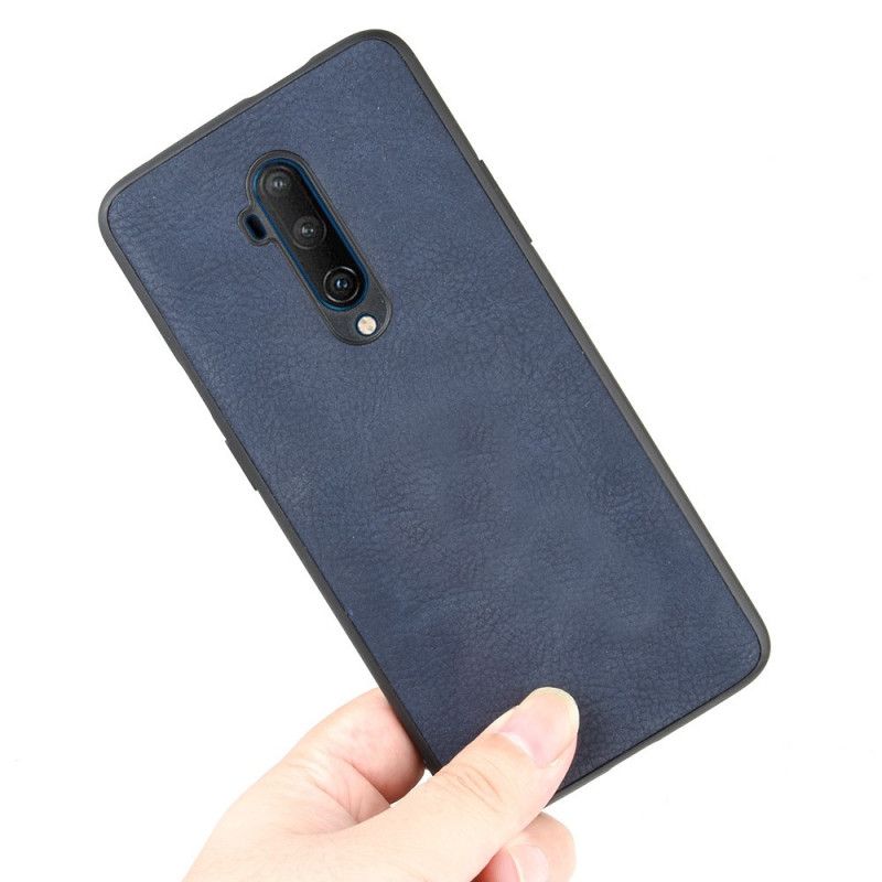 Deksel OnePlus 7T Pro Svart Skinneffekt I Vintage Utseende Beskyttelse