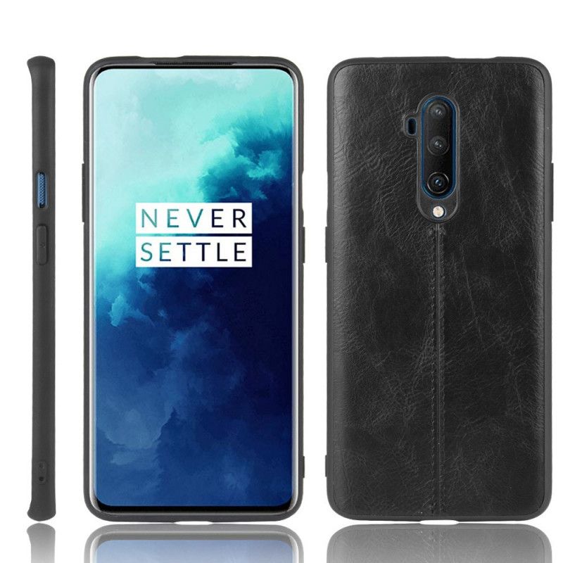 Deksel OnePlus 7T Pro Svart Sydd Skinneffekt