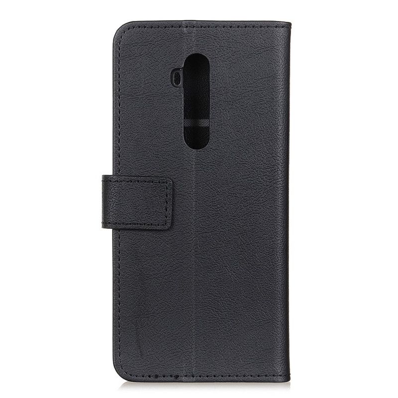 Folio Deksel OnePlus 7T Pro Svart Naturlig Skinneffekt Beskyttelse