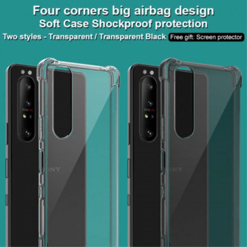 Deksel Sony Xperia 1 Iii Gjennomsiktig Med Imak-skjermfilm Beskyttelse Deksel