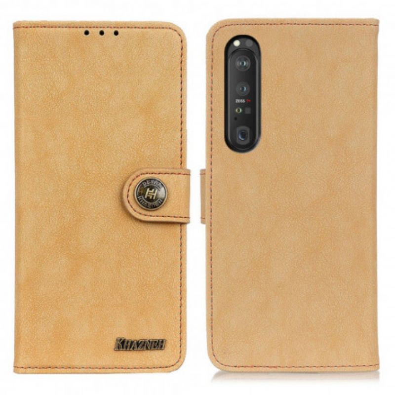 Folio Deksel Sony Xperia 1 Iii Faux Leather Split Retro Khazneh Beskyttelse Deksel